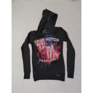 True Honor Long Sleeve Hooded Shirt Black